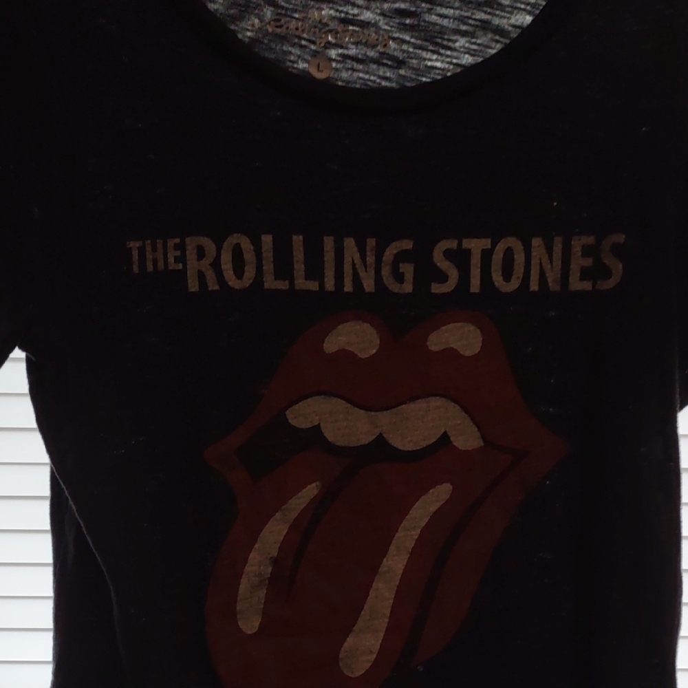 The Rolling Stones Black and Gray Logo Tee